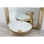 Накладной умывальник Rea Sofia Gold/White
